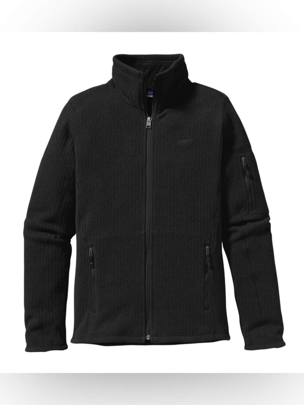 Patagonia Women's Black Cables Knit Fleece Outdoor Inspired Jacket Size Medium